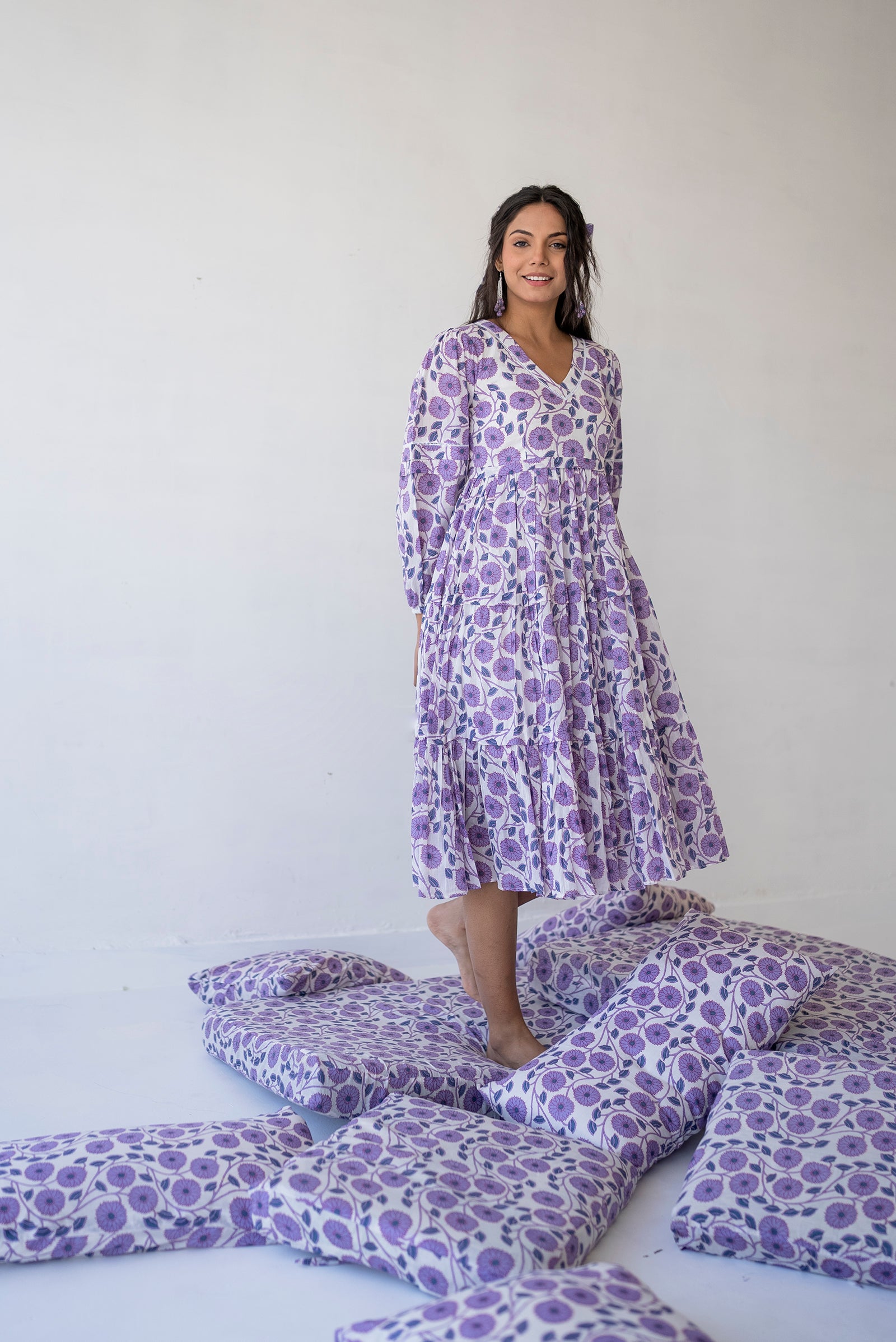 Lavender Printed Dress