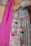 Pink White Lehenga Set
