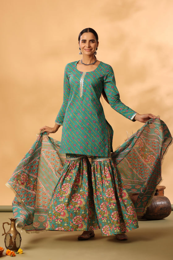Turquoise gharara set