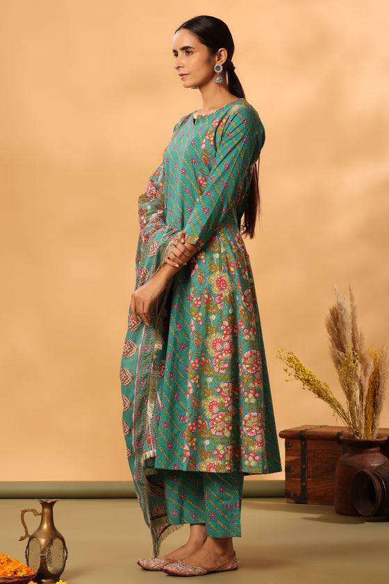 Sea Green A-Line Suit Set