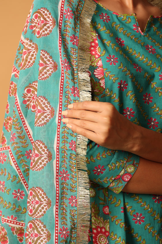 Sea Green A-Line Suit Set