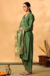 Olive chanderi suit set