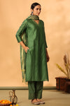 Olive chanderi suit set