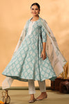 Powder blue ananrkali set