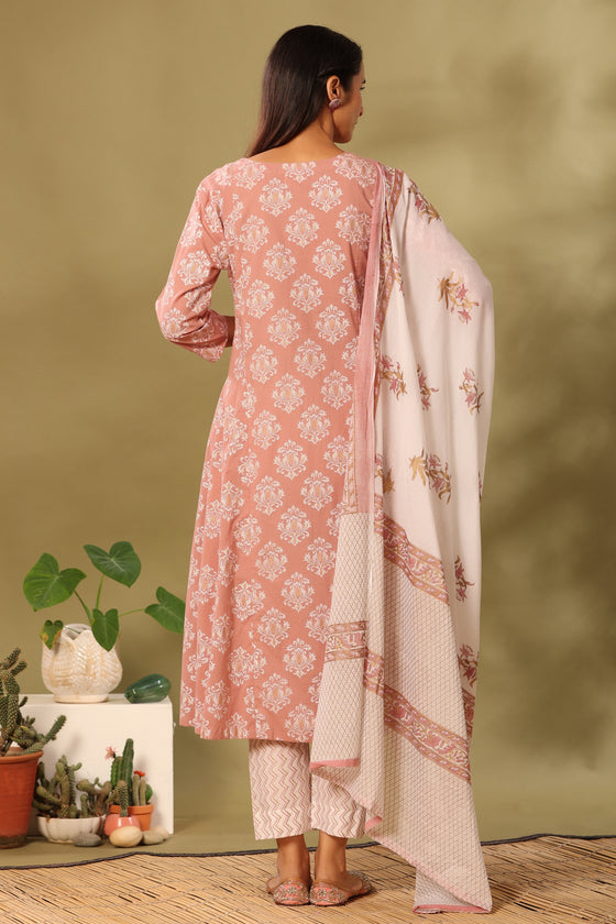 Blush pink anarkali set