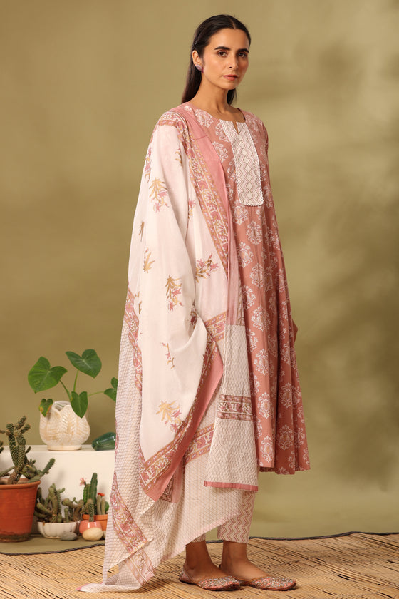 Blush pink anarkali set