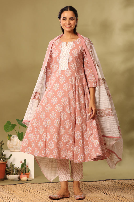 Blush pink anarkali set