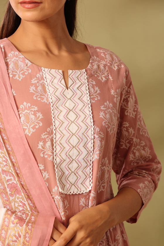 Blush pink anarkali set